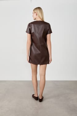Short Leather-Effect Dress;${refinementColor}