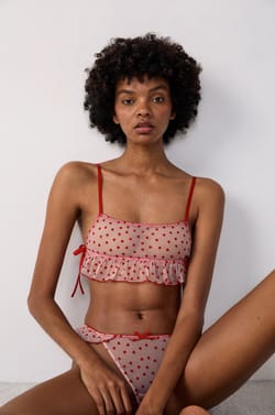 Printed Tulle Thong;${refinementColor}