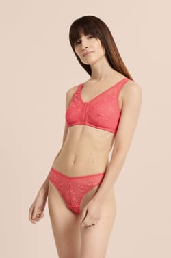 Post-mastectomy wireless bralette bra with front opening;${refinementColor}