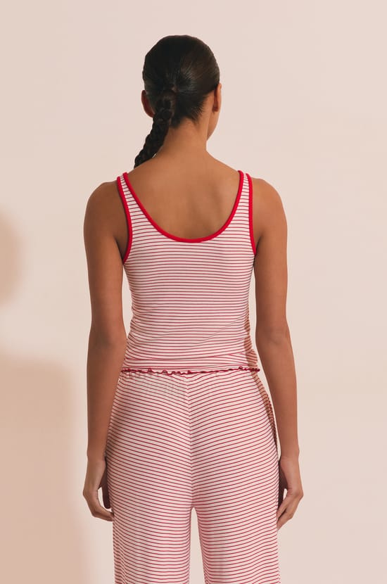 D&eacute;bardeur de pyjama &agrave; rayures;${refinementColor}