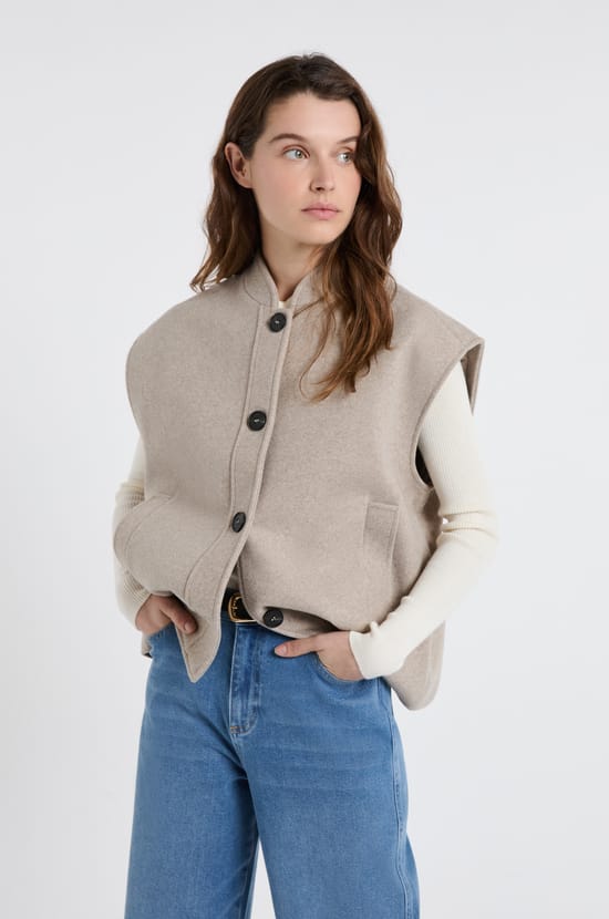 Veste sans manches avec laine;${refinementColor}