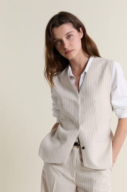 Mouwloos gestreept vest;${refinementColor}