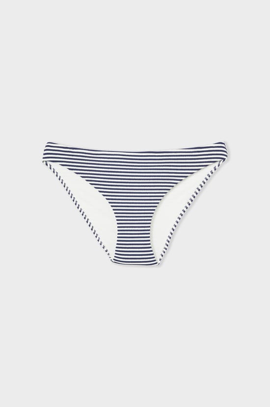 Bikini bottom briefs with stripes;${refinementColor}