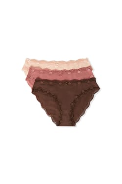 Lot de 3 culottes en coton et dentelle;${refinementColor}