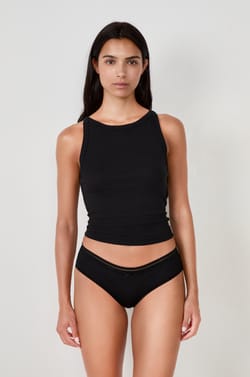 Shorty aus Mikrofaser mit Spitzensäumen;${refinementColor}