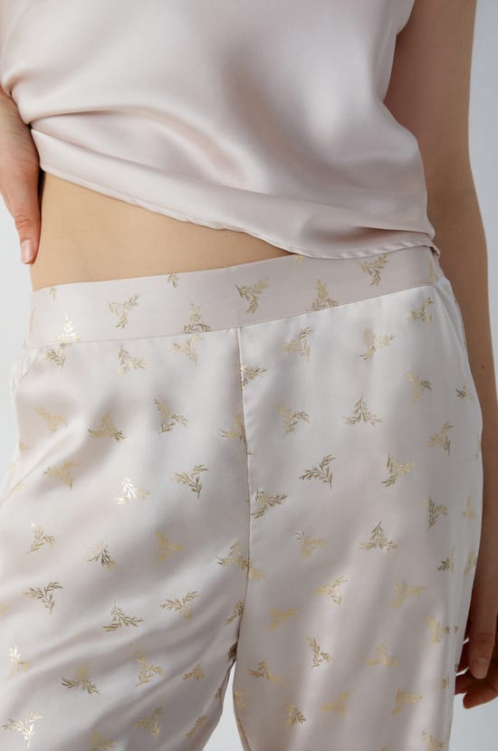 3-Piece Patterned Satin Pajama Set;${refinementColor}