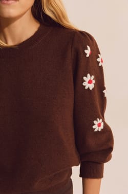Pull avec motifs fleurs;${refinementColor}