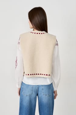 Sleeveless Faux Fur Cardigan;${refinementColor}