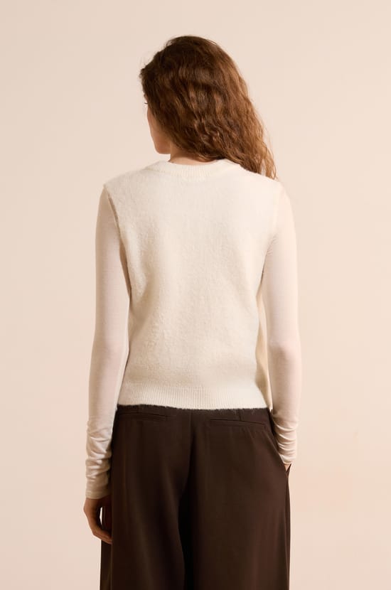 Pull sans manche avec laine;${refinementColor}