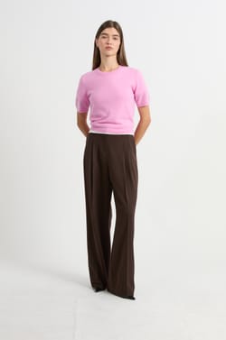 Pull manches courtes en cachemire;${refinementColor}