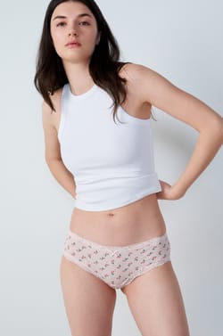 Printed Pointelle Hipster;${refinementColor}