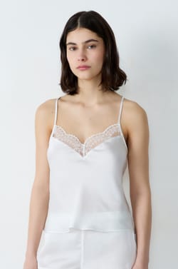 Satin Camisole With Lace Details;${refinementColor}