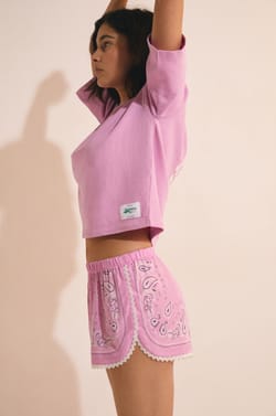 T-shirt de pyjama manches courtes en coton;${refinementColor}