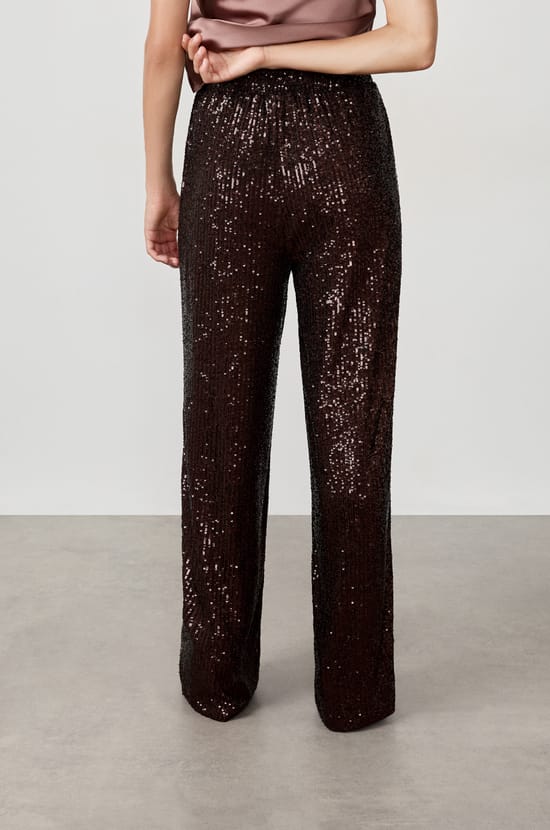 Wide-leg sequin trousers;${refinementColor}
