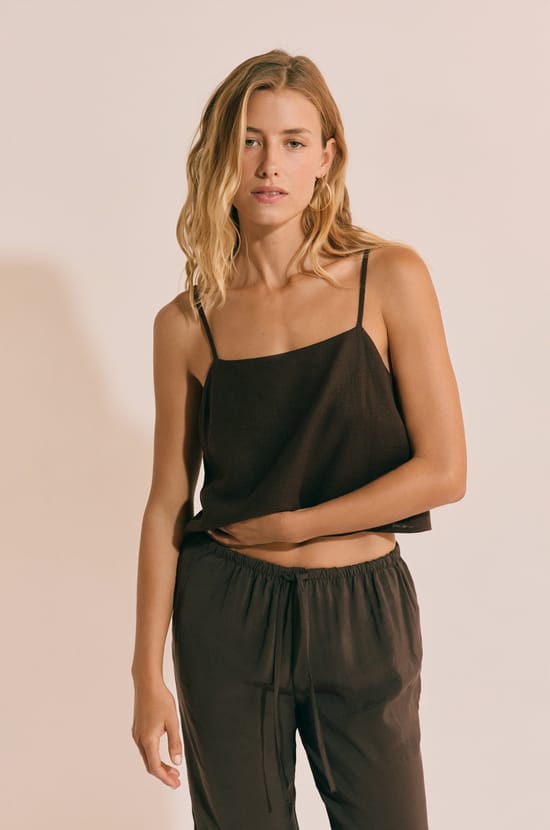 Top sans manches avec lin;${refinementColor}