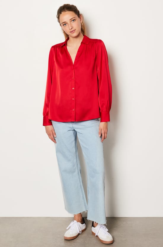 Chemisier satiné;${refinementColor}