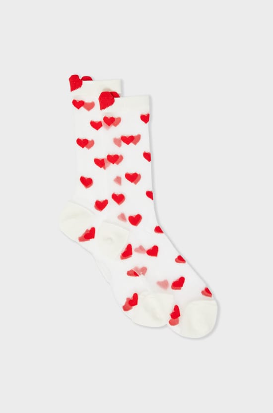 Chaussettes transparentes à motifs coeurs Coucou Suzette;${refinementColor}