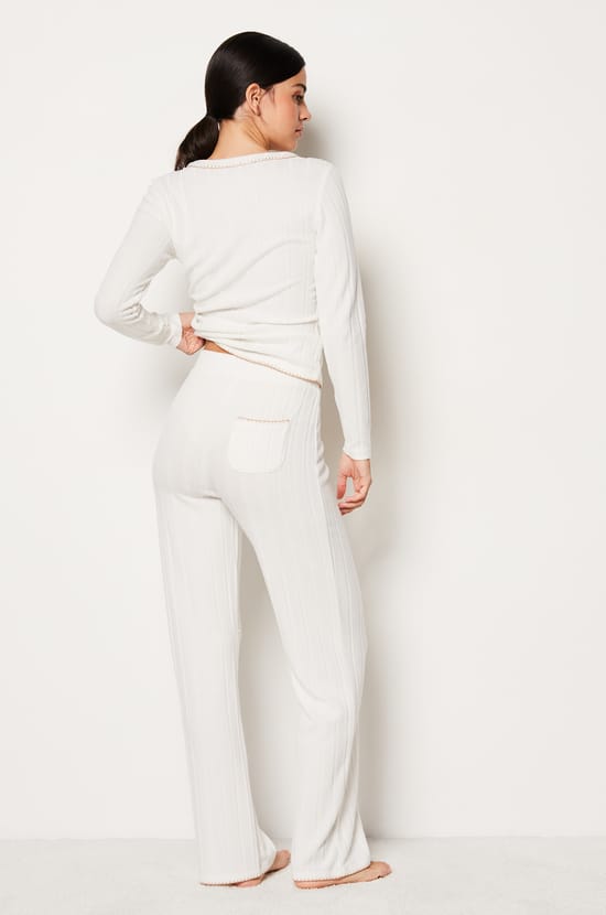 Pantalon de pyjama côtelé droit;${refinementColor}