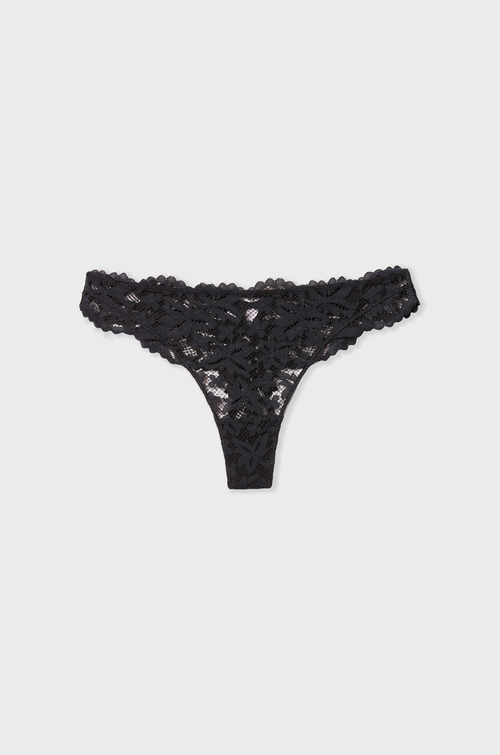 Tanga de encaje floral;${refinementColor}