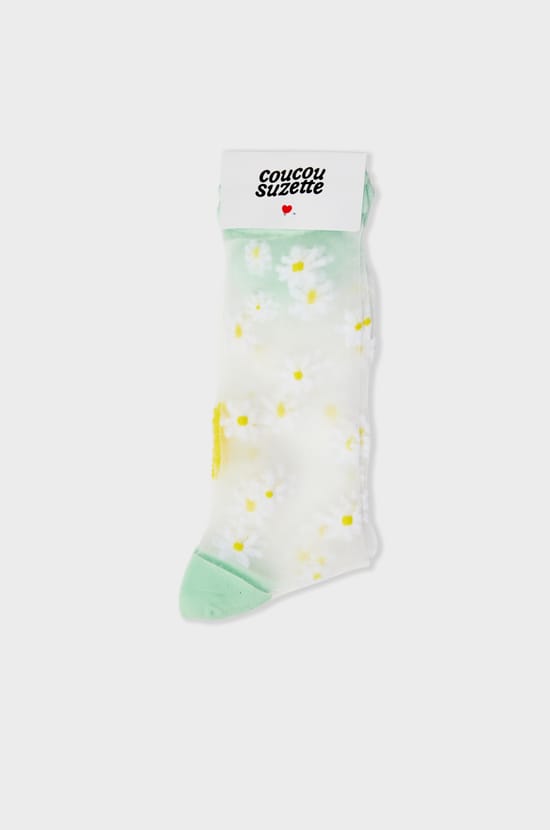 Chaussettes transparentes à motifs fleurs Coucou Suzette;${refinementColor}