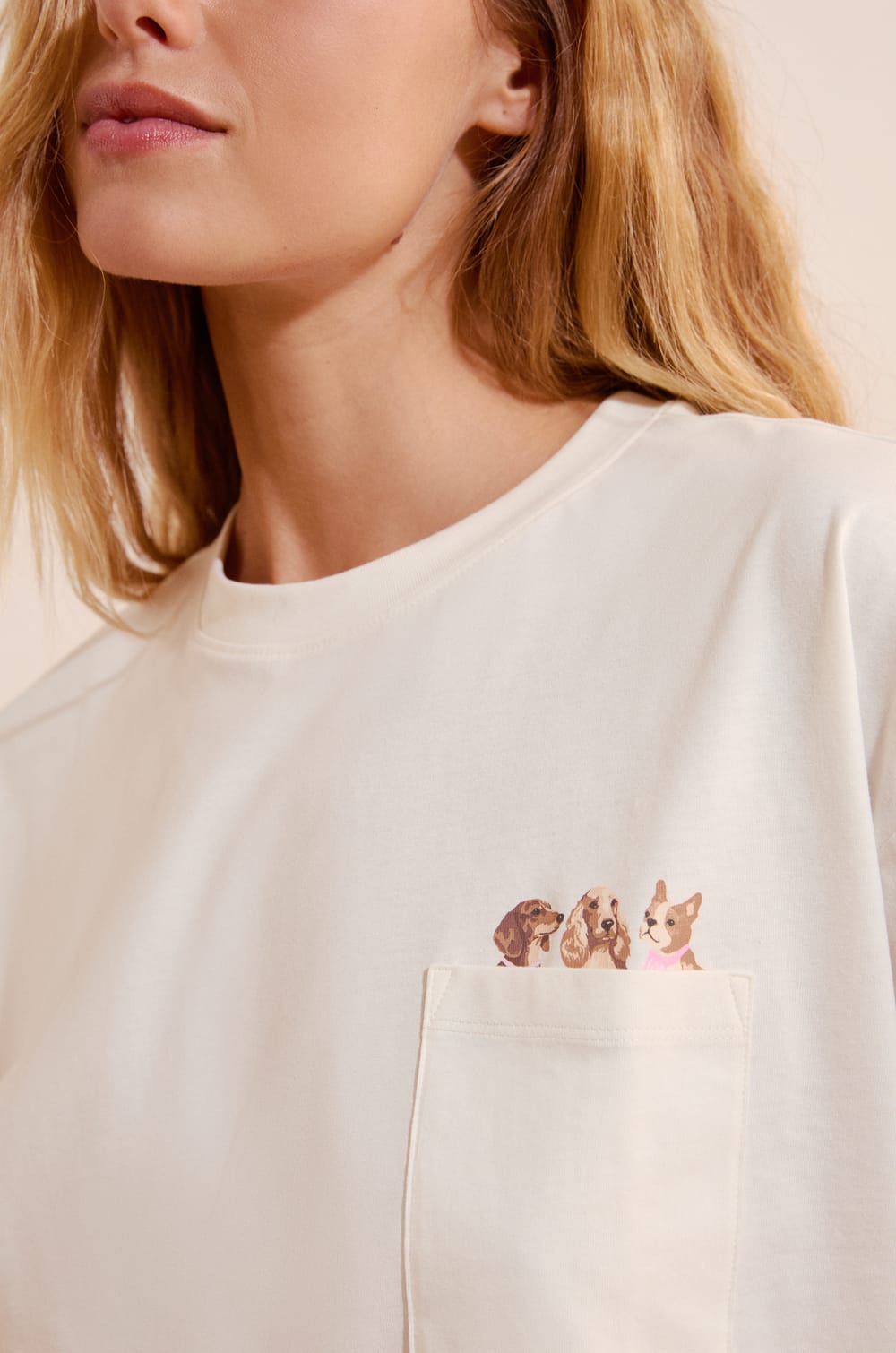 T-shirt en coton &agrave; motifs chiens;${refinementColor}