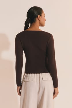 Long-sleeved Fine Knit Sweater;${refinementColor}