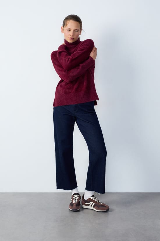 Fleece Turtleneck Sweater;${refinementColor}
