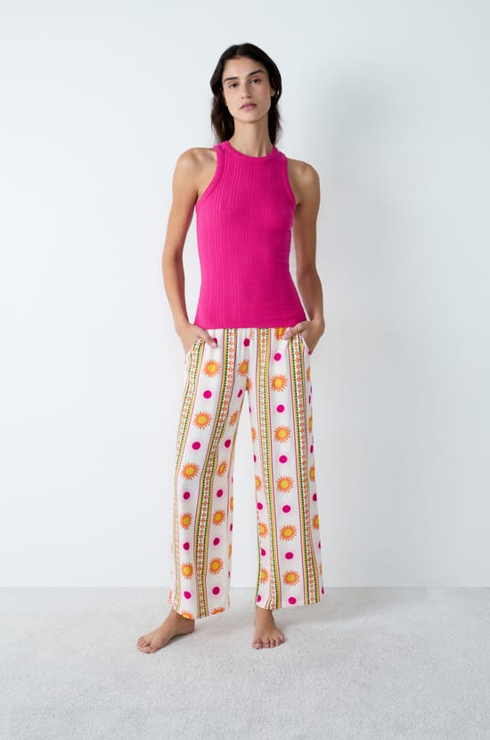 Débardeur à motifs en pointelle;${refinementColor}