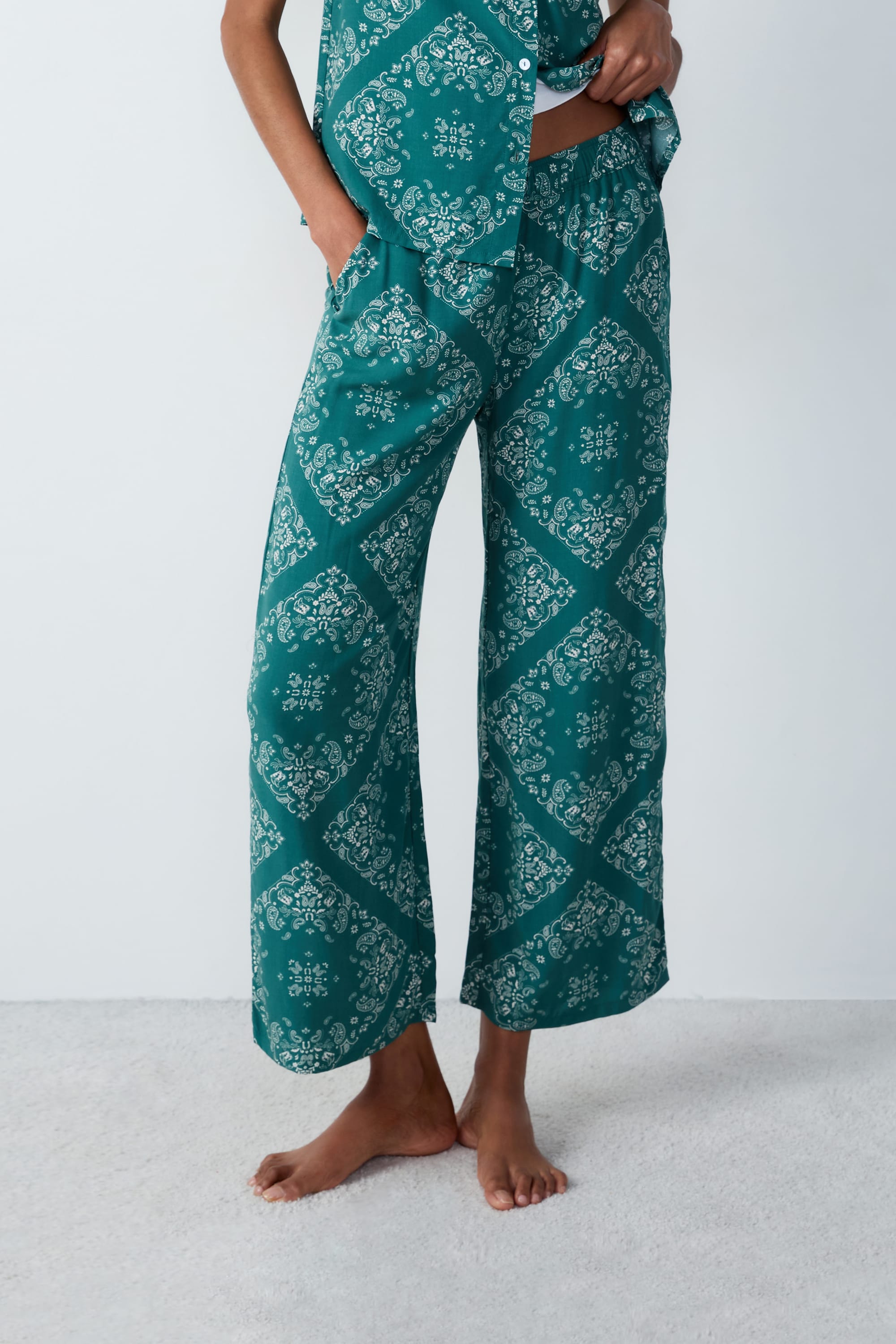 Pantalon de pyjama droit à motifs