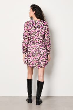 Short patterned shirt dress;${refinementColor}