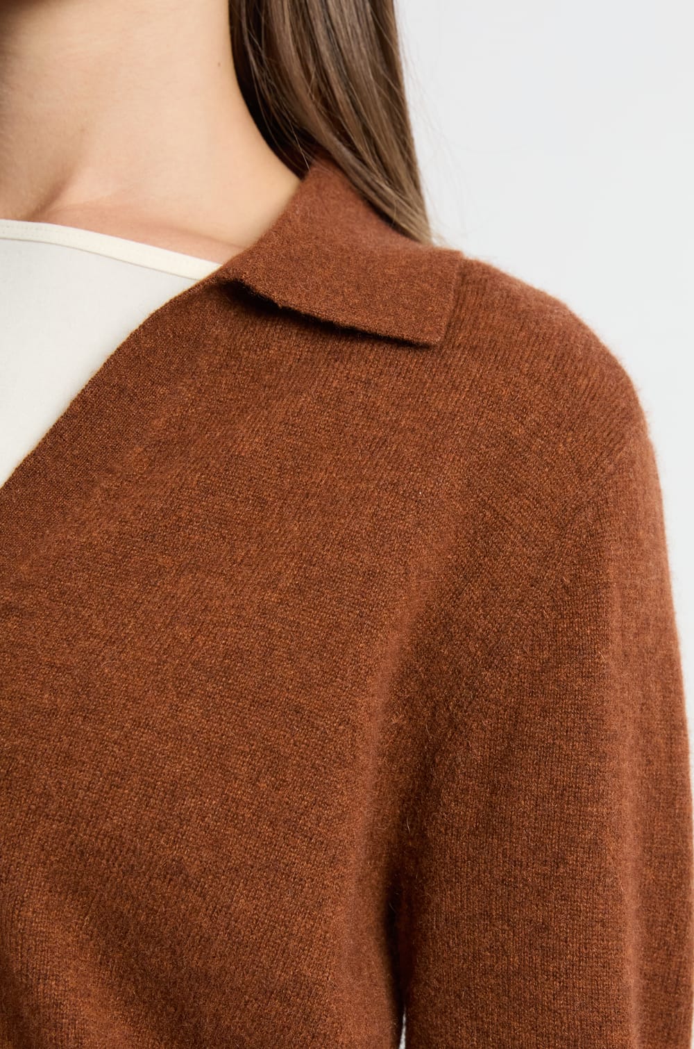 Pull col polo en cachemire;${refinementColor}