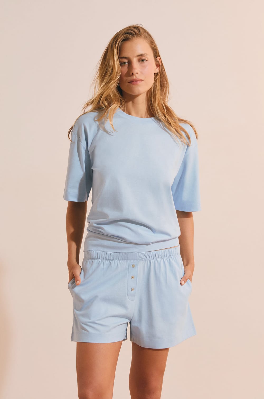 Boyfriend Cotton Pyjama Shorts;${refinementColor}