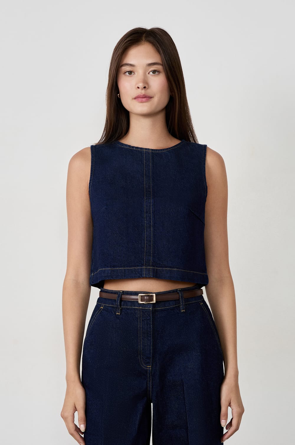 Top sans manches en coton;${refinementColor}