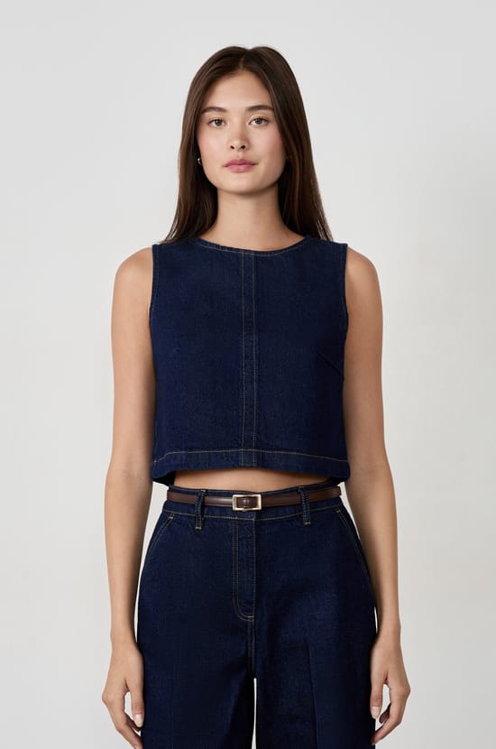 Top sans manches en coton;${refinementColor}