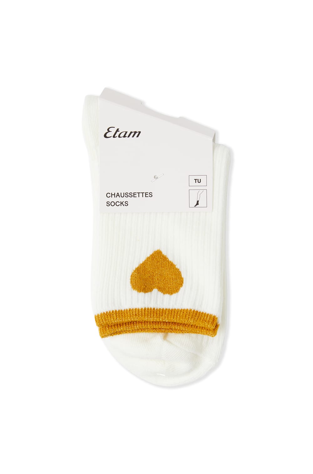Chaussettes c&ocirc;tel&eacute;es avec coton &agrave; motif c&oelig;ur;${refinementColor}