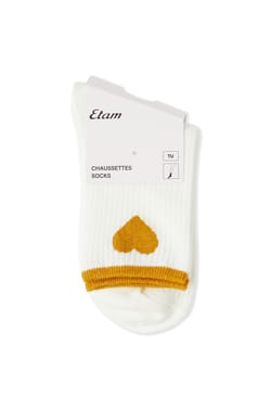 Gerippte Socken aus Baumwolle mit Herzmuster;${refinementColor}