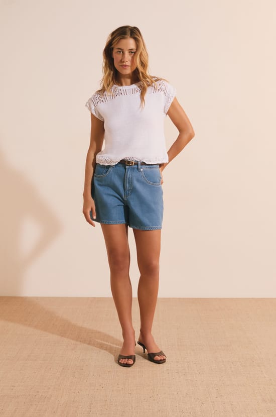 Pull sans manches ajour&eacute; fa&ccedil;on crochet;${refinementColor}