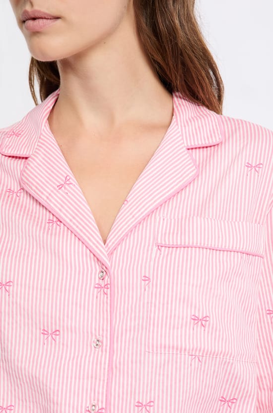 Chemise de pyjama en coton à motifs;${refinementColor}