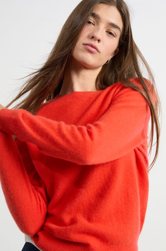 Pull col rond en cachemire;${refinementColor}