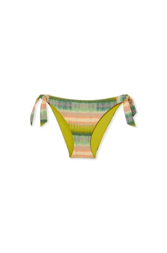 Bas de maillot de bain bikini &agrave; nouer imprim&eacute; paillet&eacute;;${refinementColor}
