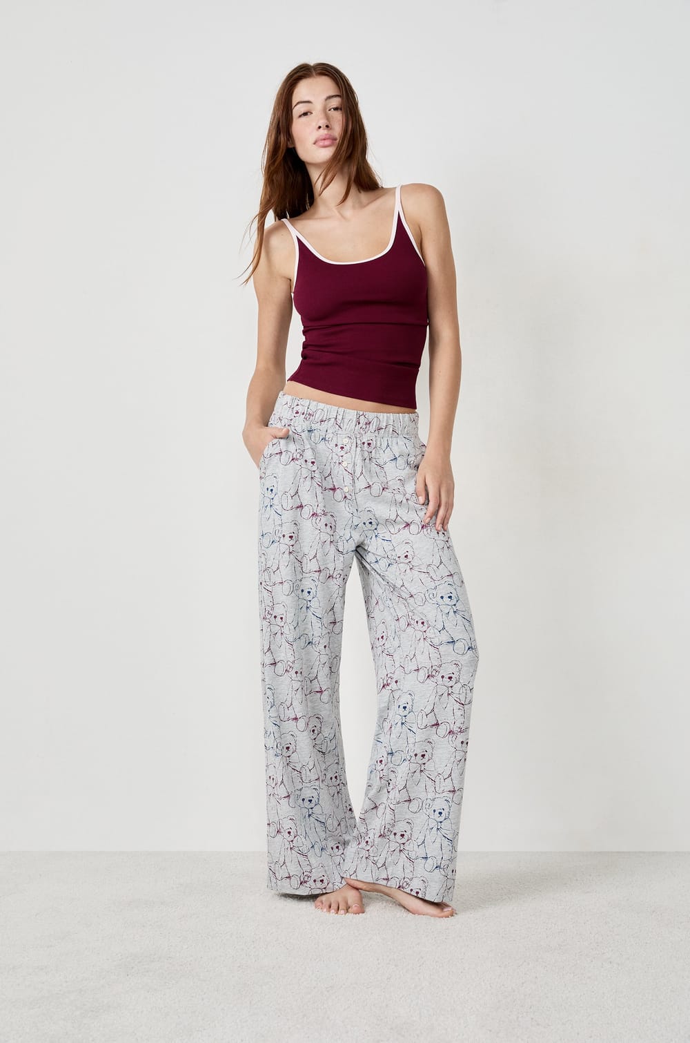 Pantalon de pyjama avec imprimés;${refinementColor}