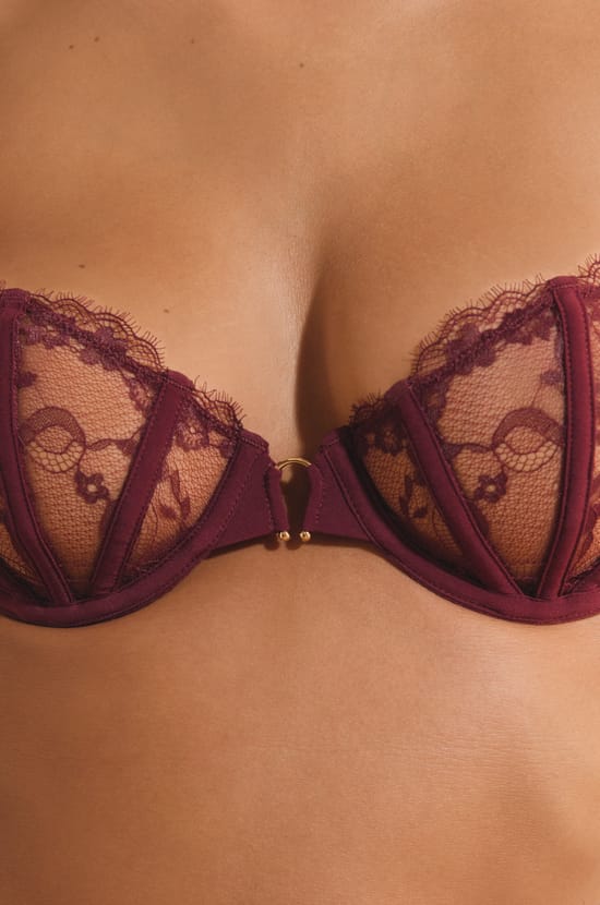 Soutien-gorge balconnet en dentelle;${refinementColor}