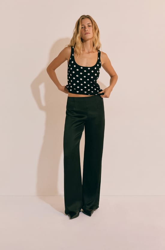 Pantalon droit satin&eacute;;${refinementColor}