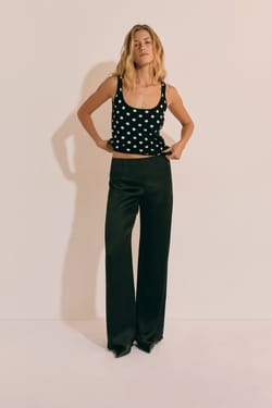 Pantalon droit satin&eacute;;${refinementColor}