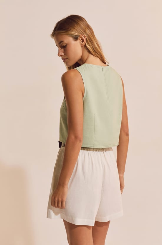 Top sans manches avec lin;${refinementColor}