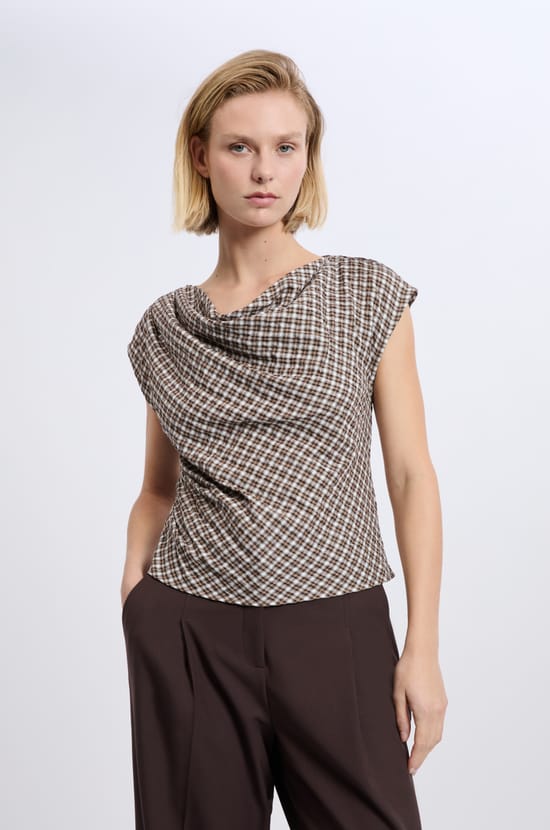 Top à carreaux;${refinementColor}