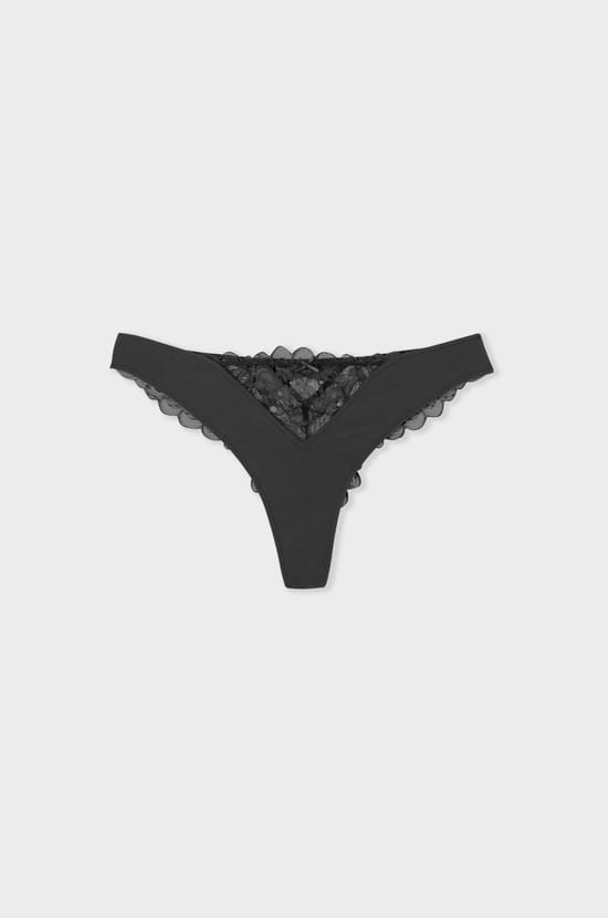Tanga avec d&eacute;tails en dentelle;${refinementColor}