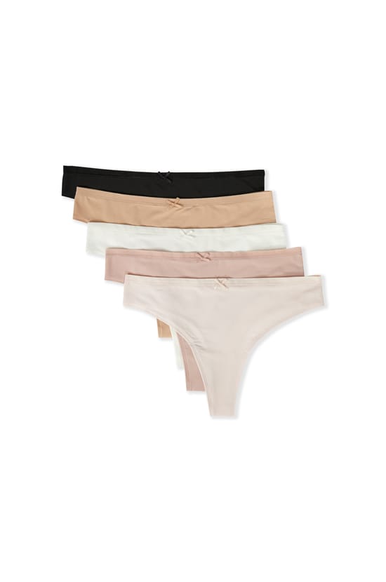 Pack of 5 microfibre tangas;${refinementColor}
