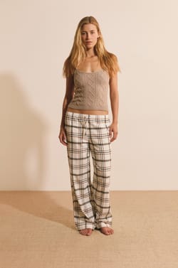 Pantalon de pyjama &agrave; carreaux en coton;${refinementColor}