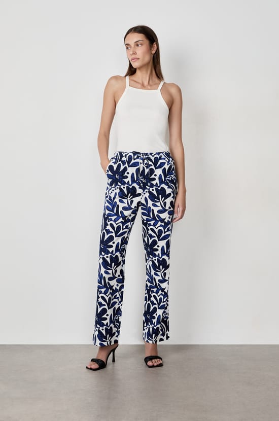 Pantalon coupe droite à motifs;${refinementColor}